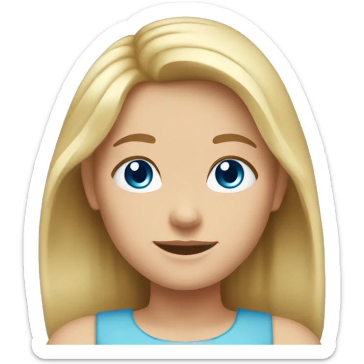 Caucasian girl blond hair Caucasian girl brown hair mom with brown hair and blue eyes sticker