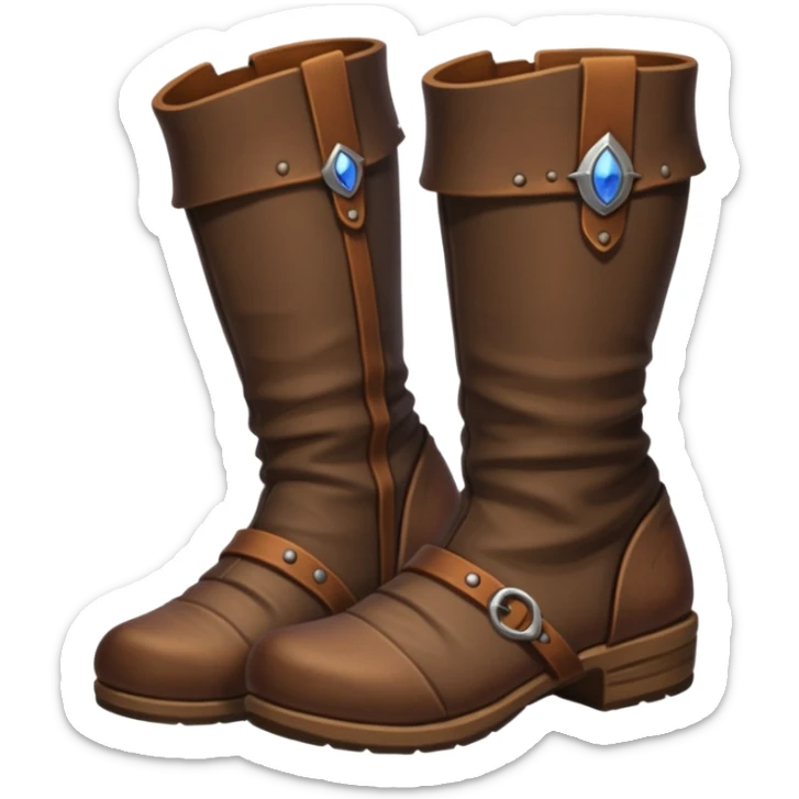 medievil boots, simple fantasy adveture boots, female, no laces sticker