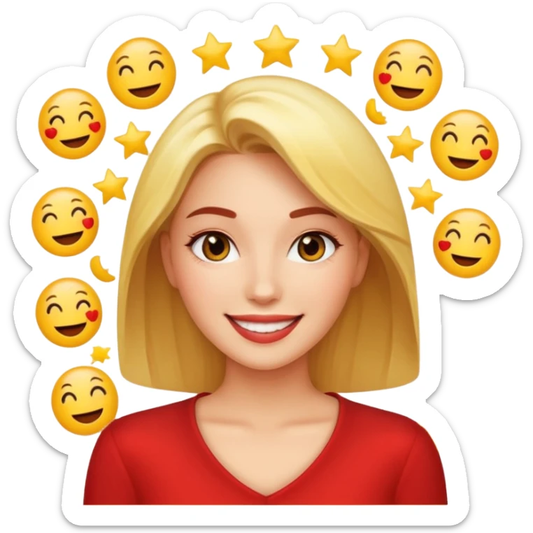 Charming, magnetic, center of attention without even trying. woman superstar in the spotlight
more dinamic emoji  sticker