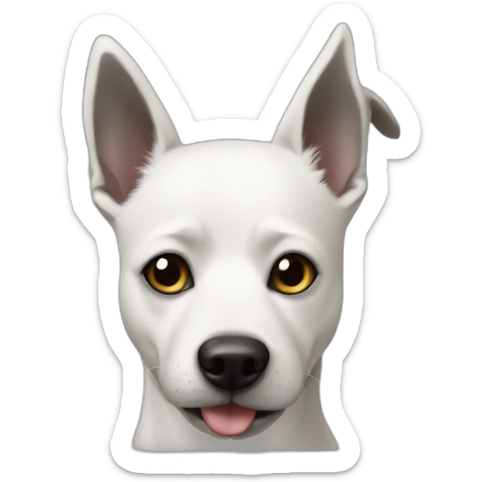 white dog with black manchas in the face mixed like border ollie with short hair sticker