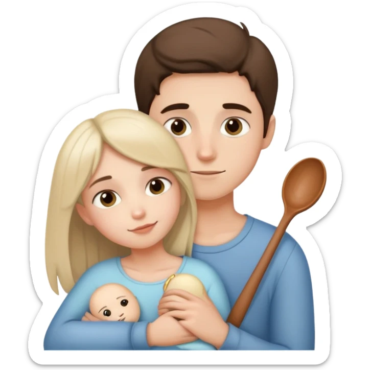 Boy and girl cuddling, man is big spoon girl.is little spoon sticker