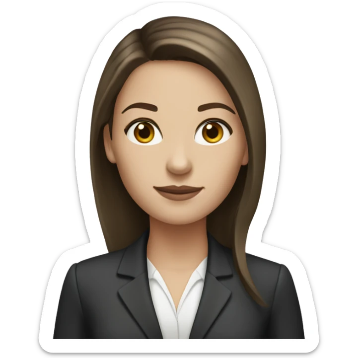 white girl brunette hair business woman sticker