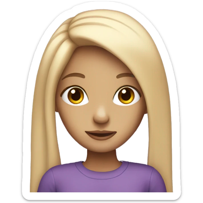 girl with long straight purple hair and blue eyes sticker