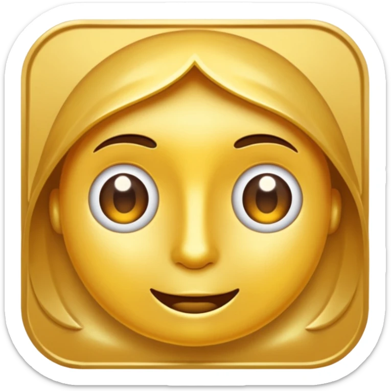 eine goldene schallpatte die ein cartoon gesicht drauf hat und lächelt sticker