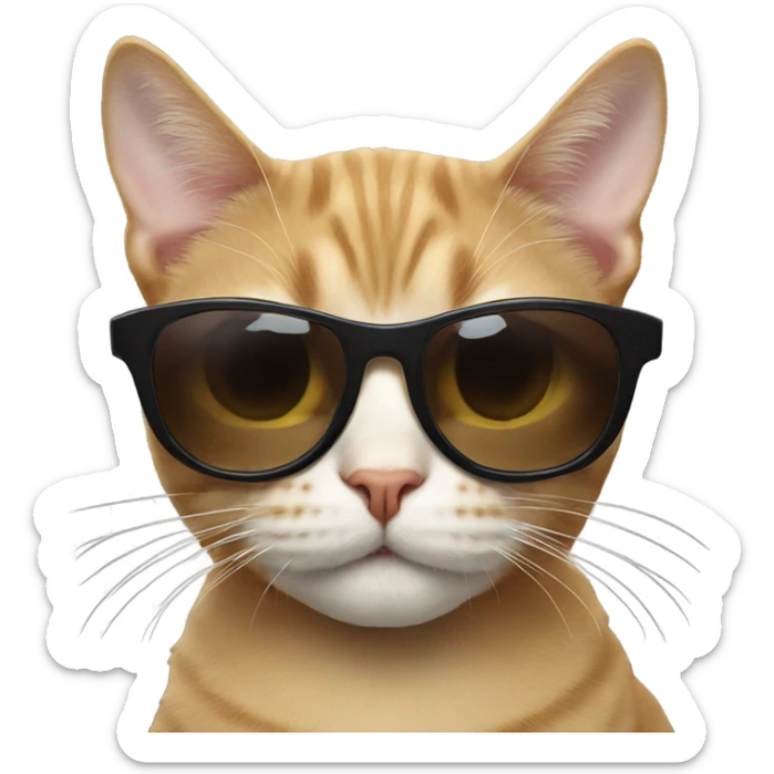 Cat with sunglasses sticker