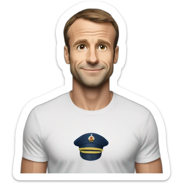 macron qui embrasse marine le peine avec un tee shirt i love marine sticker