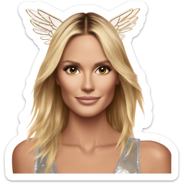 Heidi Klum on a runway victoria secret  angel wings sticker