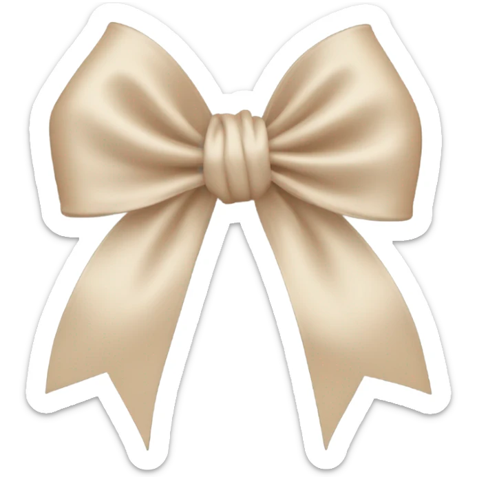 Beige bow sticker