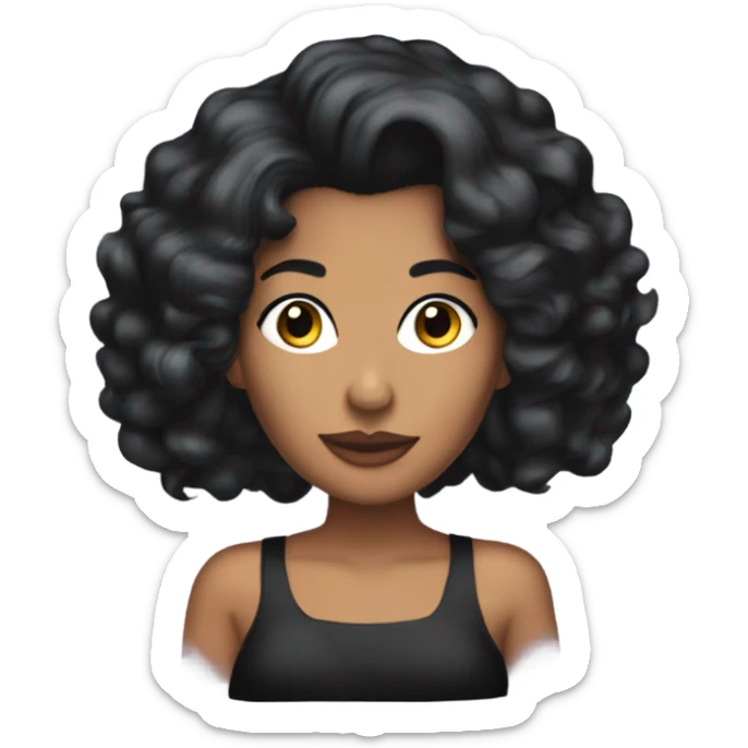 Tanned woman with black hair dressed in 1990s r&b hair, makeup, and attire  sticker