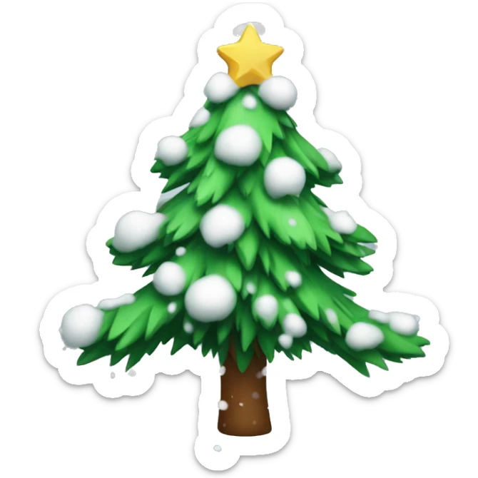 christmas tree with snow sticker