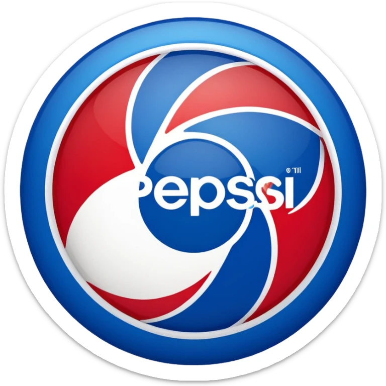 simplistic emoji of a Pepsi logo, minimal details, bold colors, no text sticker