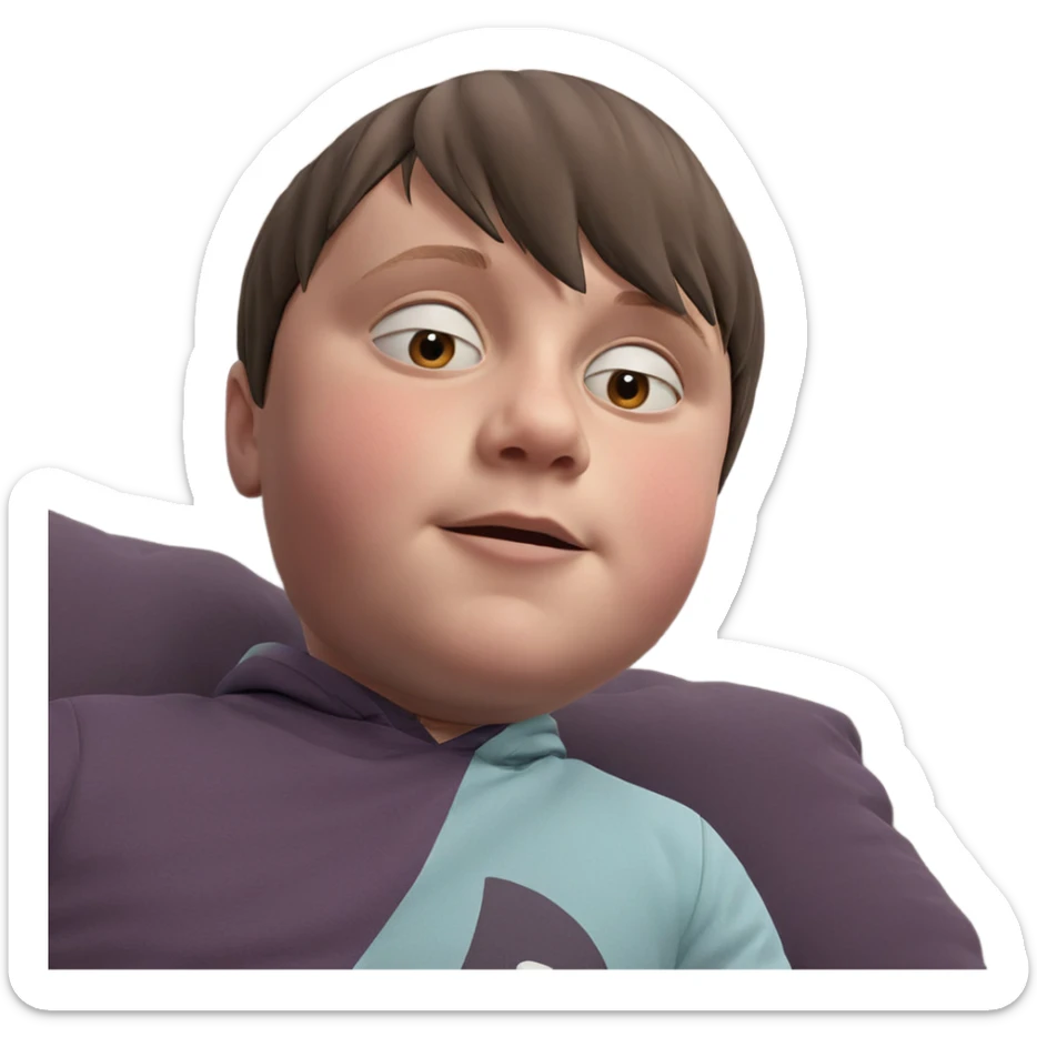 serious boy in meme style sticker