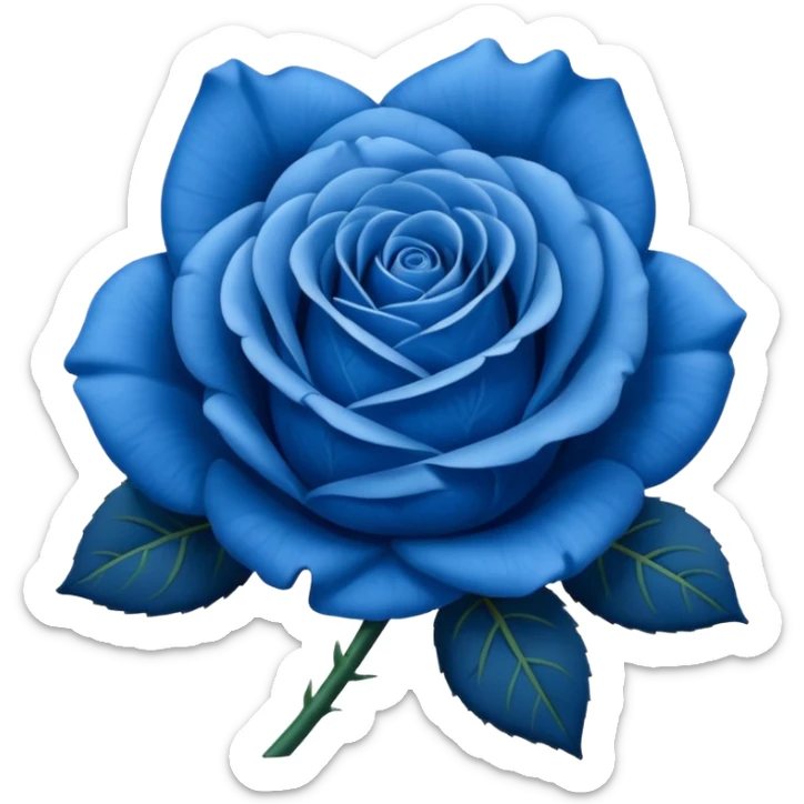 Rose emoji but make it blue instead of red and have it exactly like the original one sticker