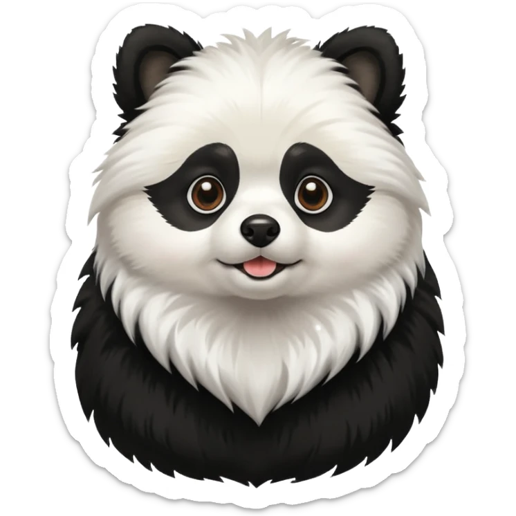 Dog pomeranian but hes like a panda the color and everything sticker