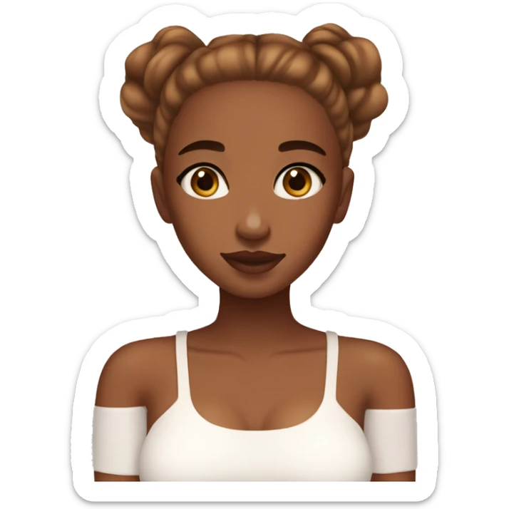 Caramel skin girl clean girl aesthetic skincare sticker
