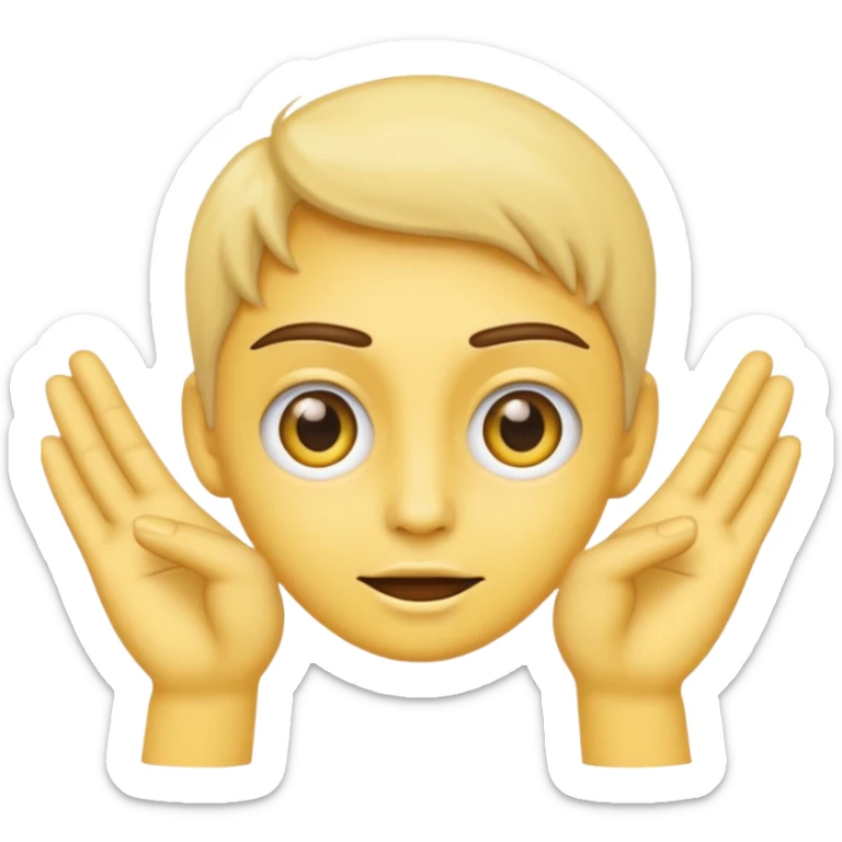 an emoji that with their hands make a gesture of my eyes are on you sticker