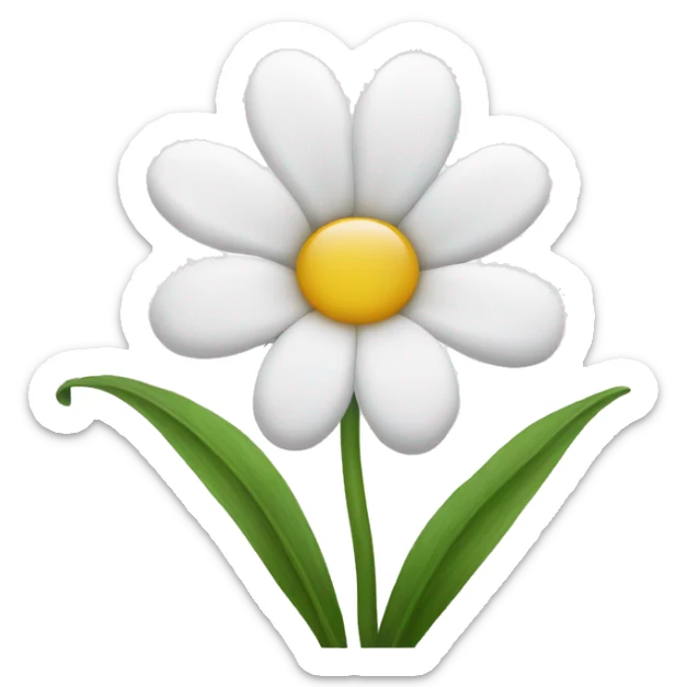 White flower  sticker