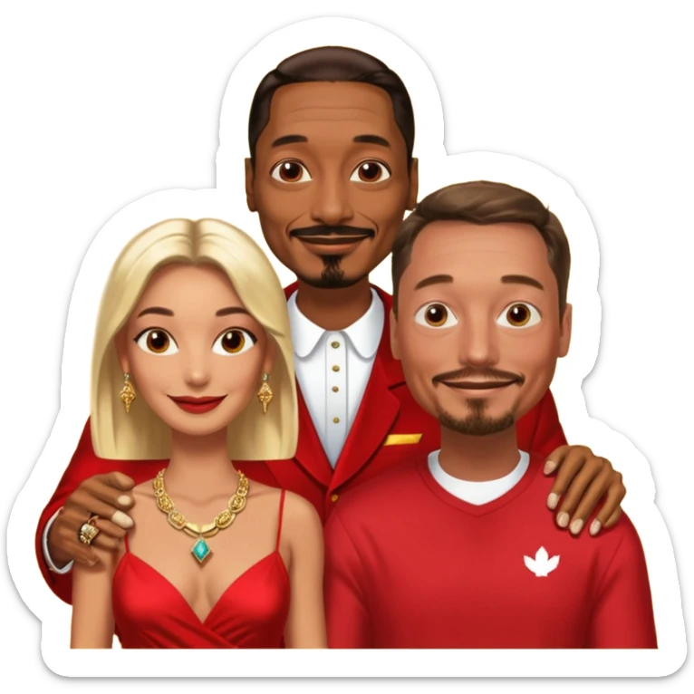  snoop dogg and elon musk in red dress sticker