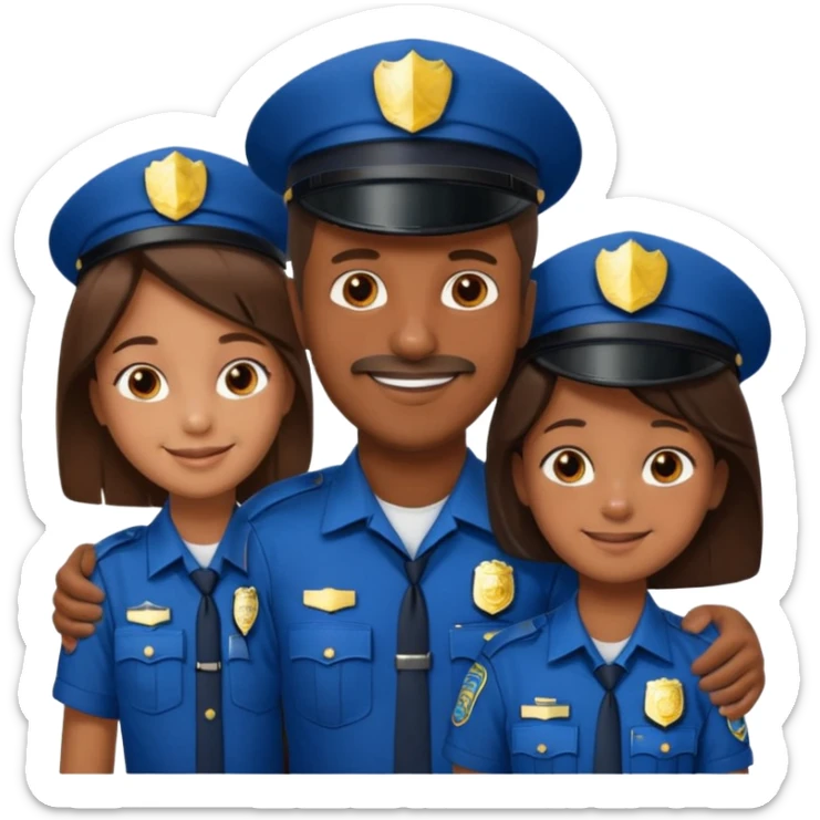 A proud dad who is proud of his children and is a police officer one of the kids is a 11 year old girl and a 9 year old boy sticker