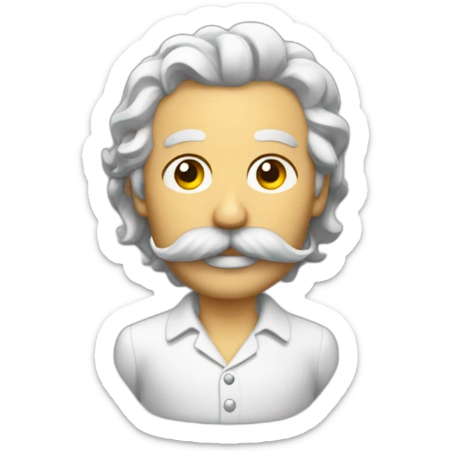 Un homme avec une moustache toodbrush et des cheuveux sur le cotes sticker