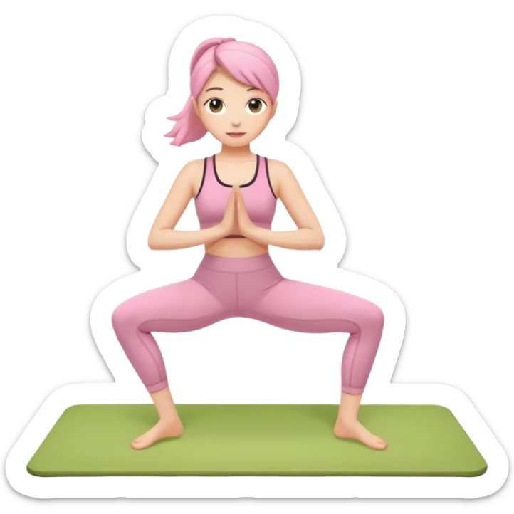 Girl with matcha pink alo pilates outfit sticker