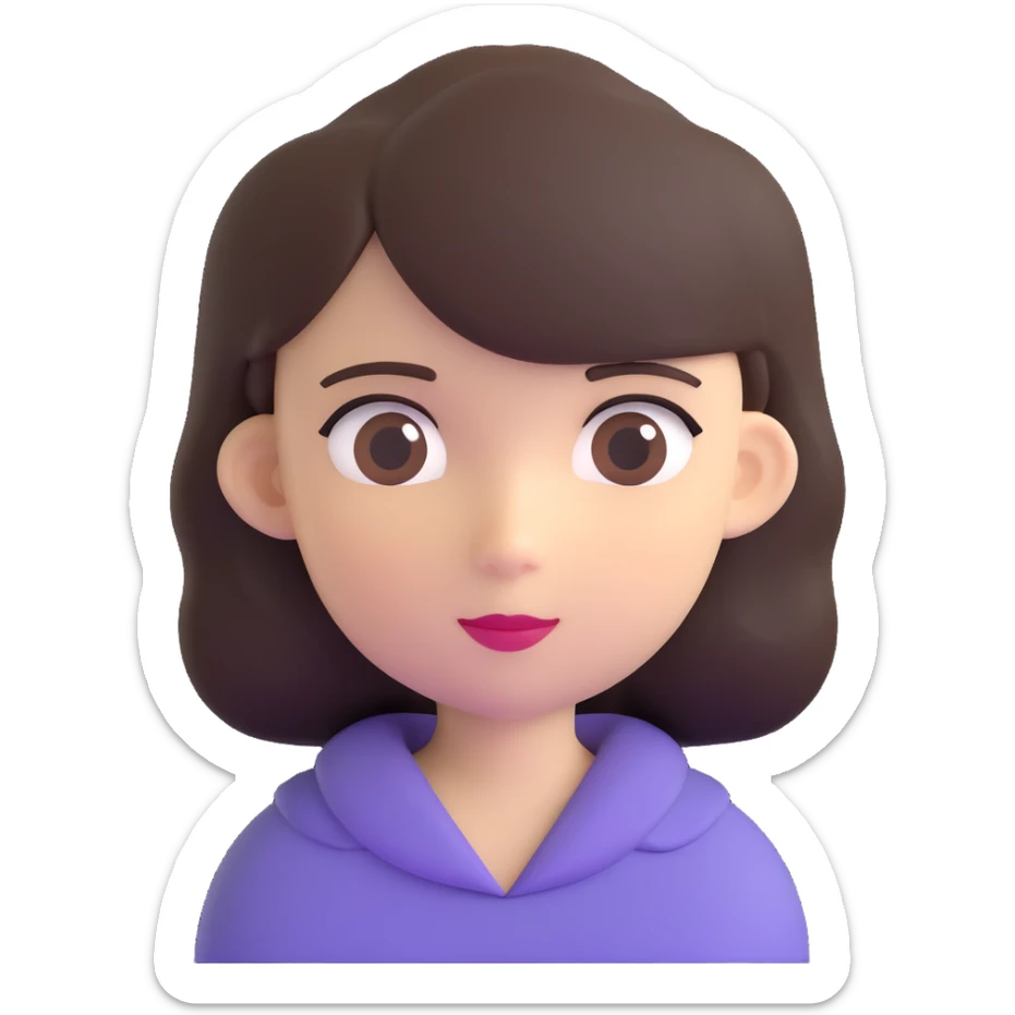 black girl with dark brown hair sticker