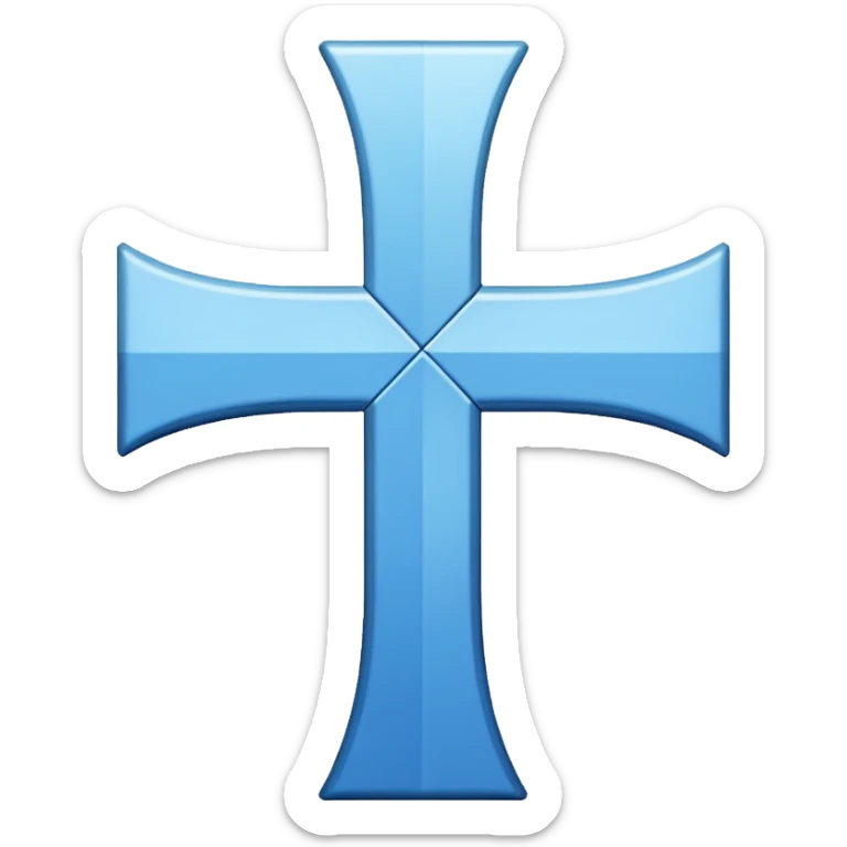 Make exactly as the cross is. Make the blue a little darker. ☩ The emoji is for X. the blue is for the box, the cross must be white sticker