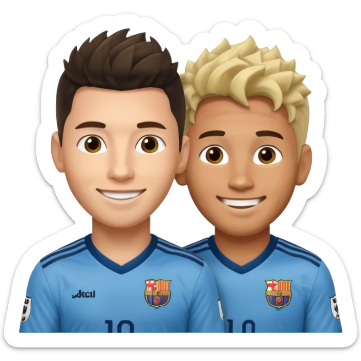 Prime noodle hair ronaldo and prime 2012 messi Smiling in one Photo  sticker