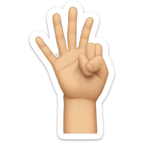 Create an emoji that shows a hand making the gesture of the letter "L" with the fingers, where the thumb and index finger form the "L" shape, while the other fingers are folded into the palm. thumbs straight and not bent at all sticker