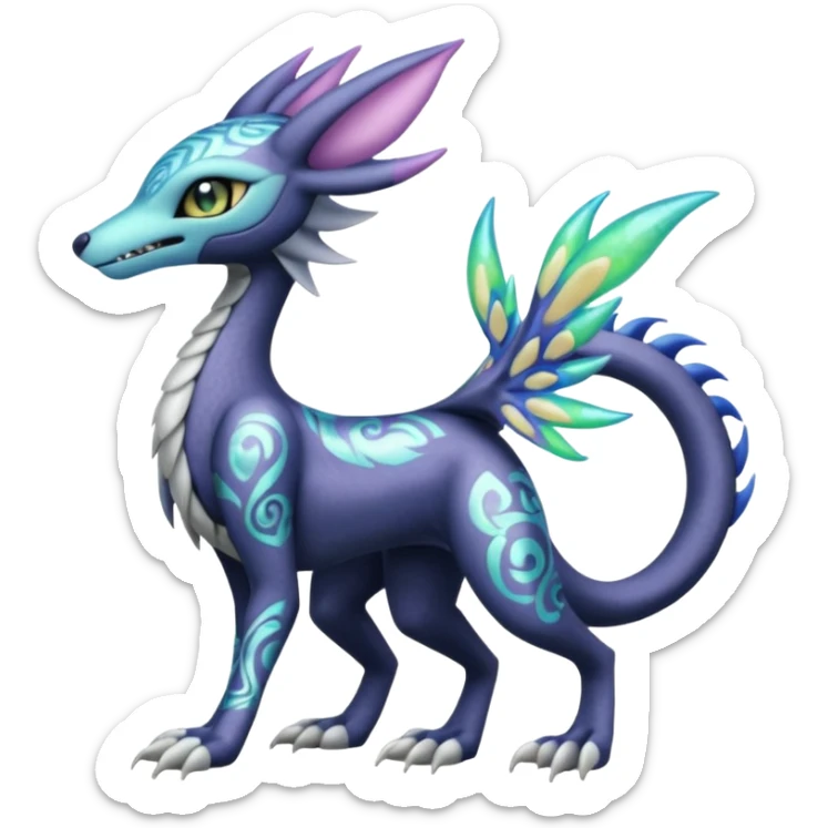 Badass edgy cool realistic Meloetta-Sergal-Cresselia-Palkia-Stitch-Fakémon-creature-hybrid sticker