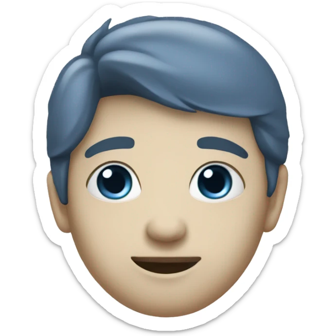 blue cute soft white sticker