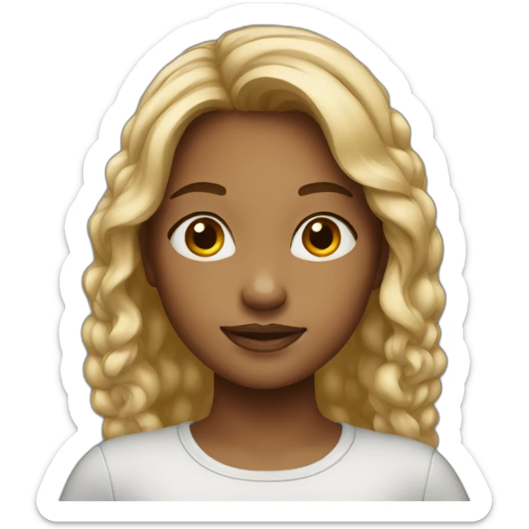 medium skin-young girl sticker