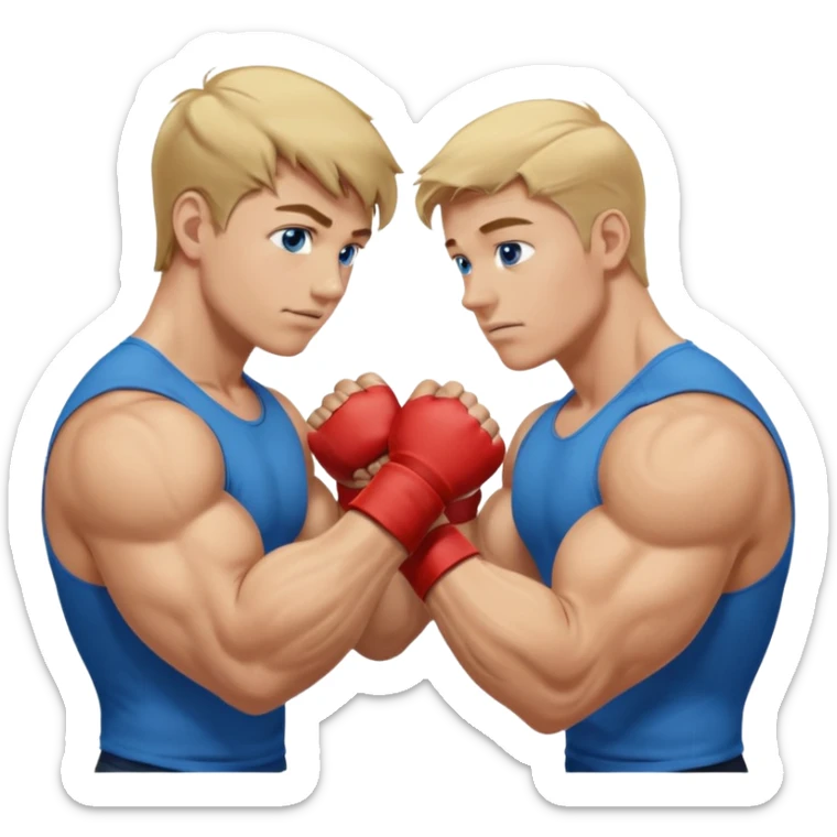 DIRTY BLONDE HAIR BLUE EYES BIG BICEPS FOR ARM WRESTLING YOUNG MAN sticker