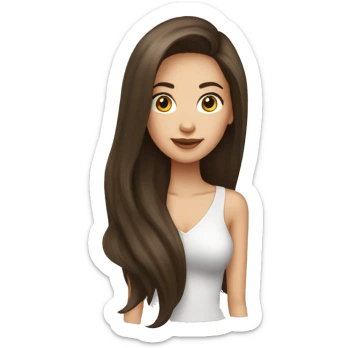 Brunette-girl-long-hair-old-money-fashion-style sticker