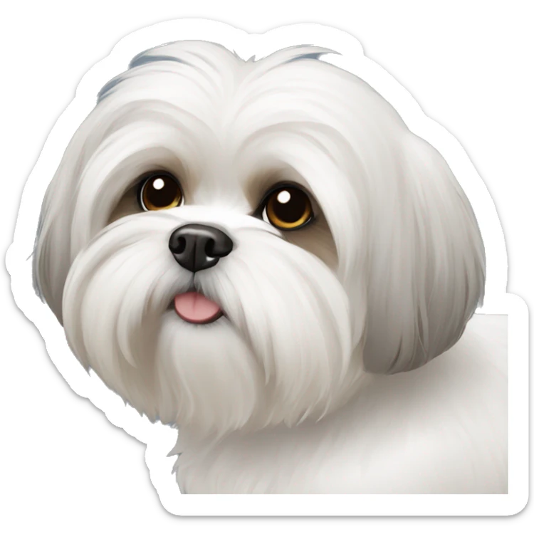 White shih tzu  sticker