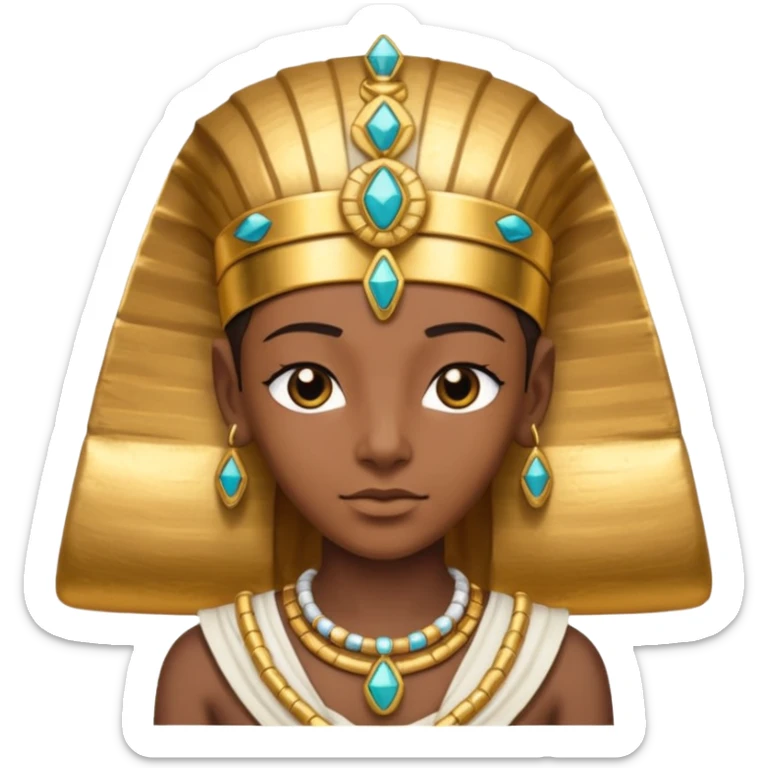 Pharaoh: Bandaged body with golden headdress and jeweled amulet.
 sticker