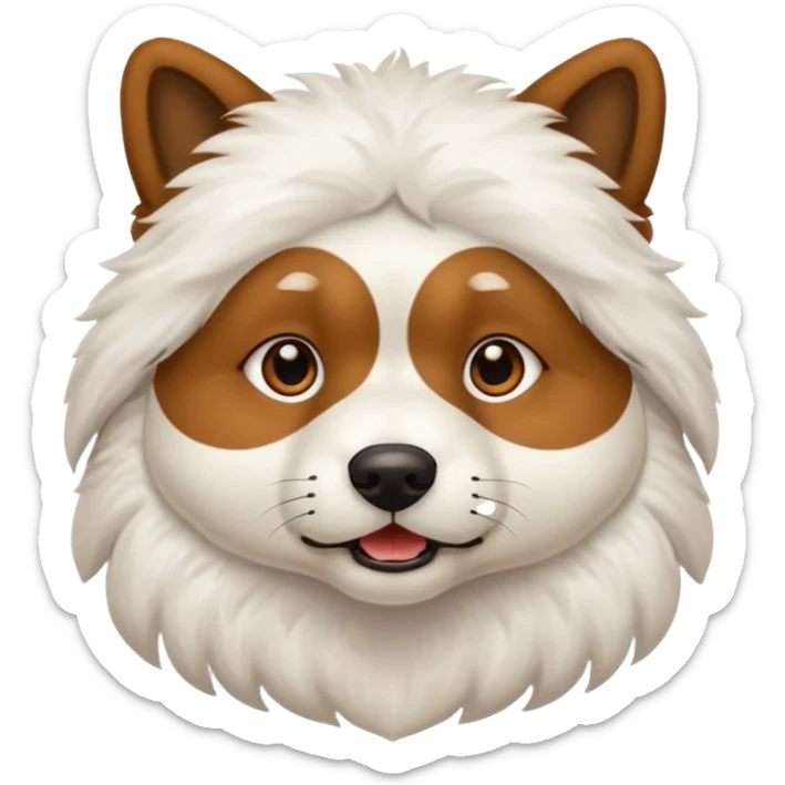 I want a brown Anjing kampung(talamian) with white furs from jaw below.  sticker