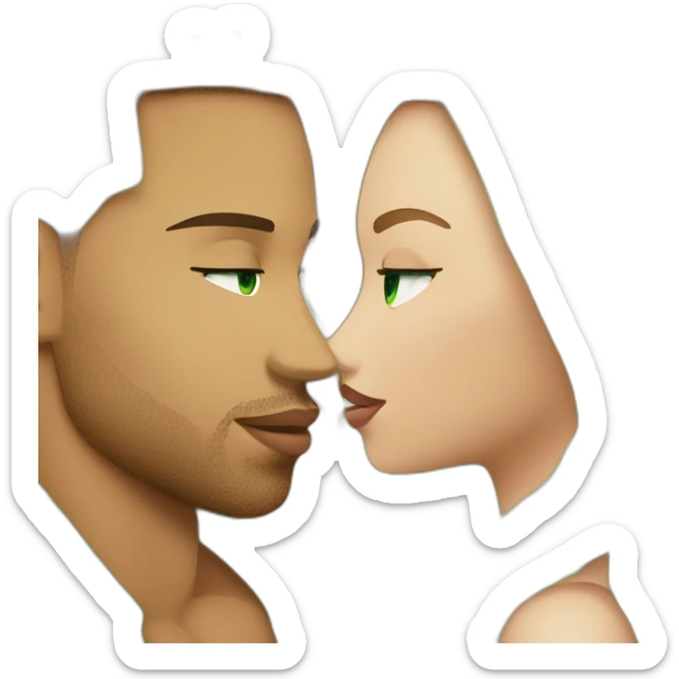 Romeo Santos kiss the mouth of the blond girl and green eyes sticker