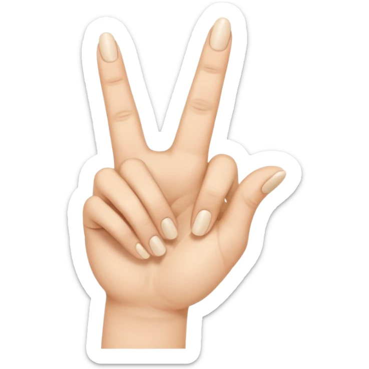 Create a emoji of hand with index finger middle finger and ring finger showing and keep the thumb and little finger closed sticker