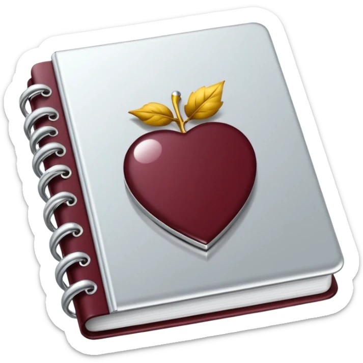 HAZ UN planificador de lista de objetivos en color vinotinto/rojo carmesí brillante, con hojas de cuaderno blancas (no agregues frutas ni nada de eso) sticker