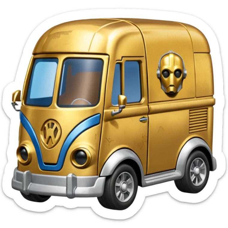Chopped tarnished Hot Wheels 2014 Star Wars C-3PO Van Character Cars sticker