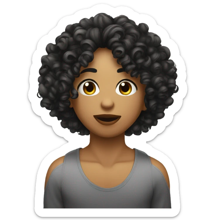 Un chico tez blanca cabello curly color negro lanzando un beso  sticker