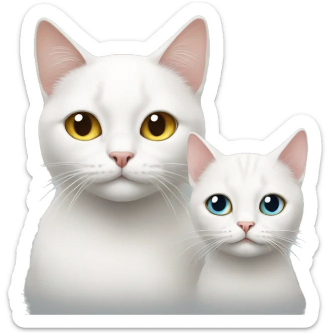 Cat and white cat sticker