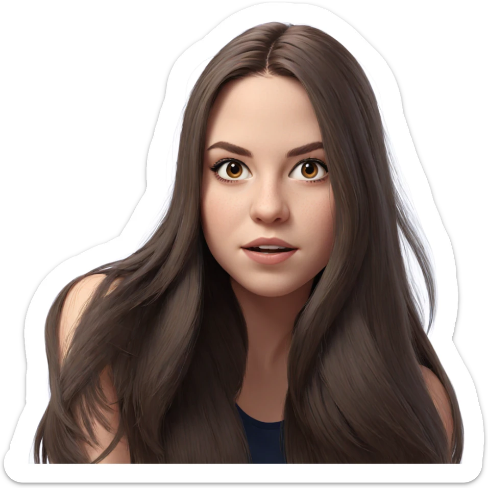 brown haired girl portrait sticker