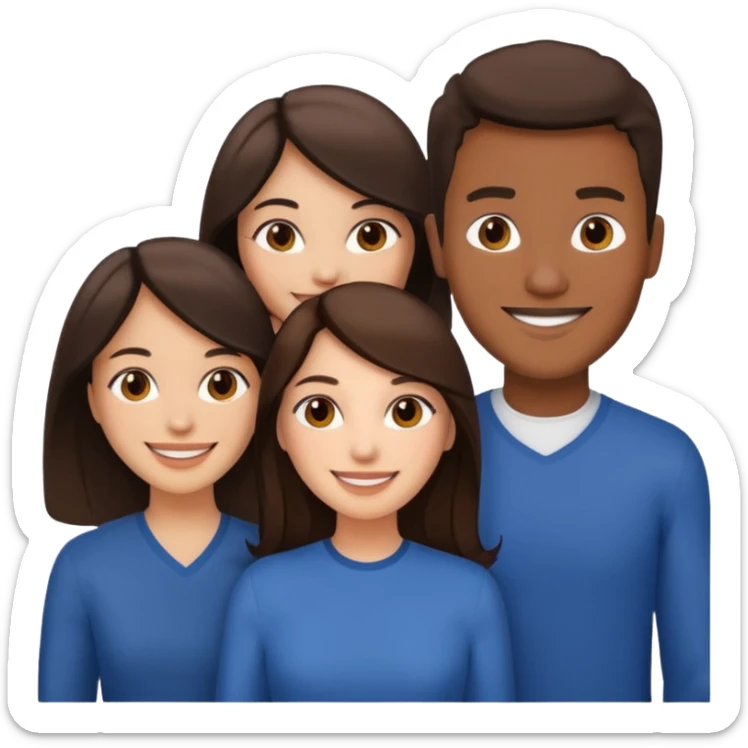 Un trouple deux hommes une femme brune qui sont tous ensemble  sticker