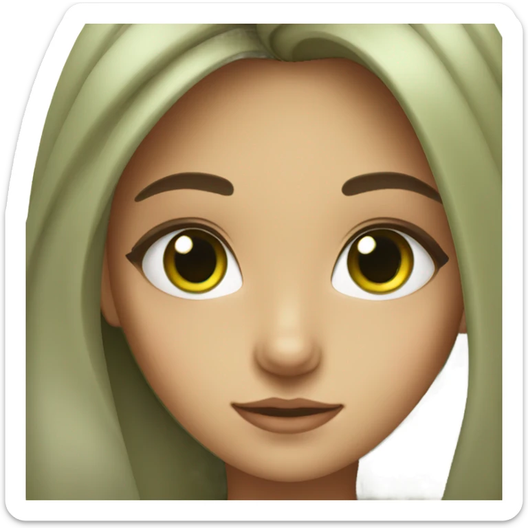 Girl with green eyes and Belen hair sticker