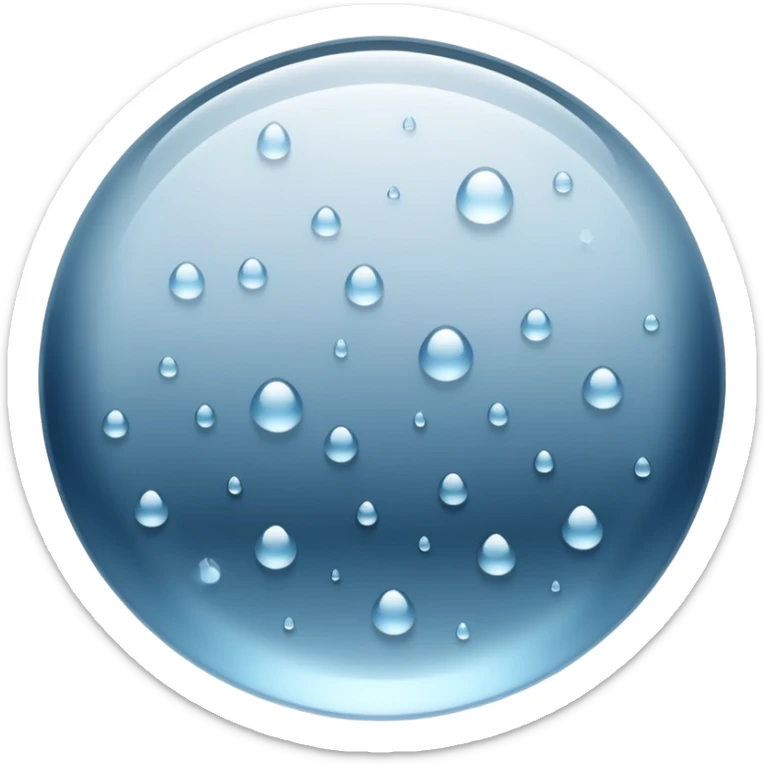 a close-up of a glass surface covered with small water droplets and light fog, as if from steam or humidity — some droplets sliding down slowly — soft reflections and blurred transparency give a realistic misty look — clean, glossy design with gentle lighting sticker
