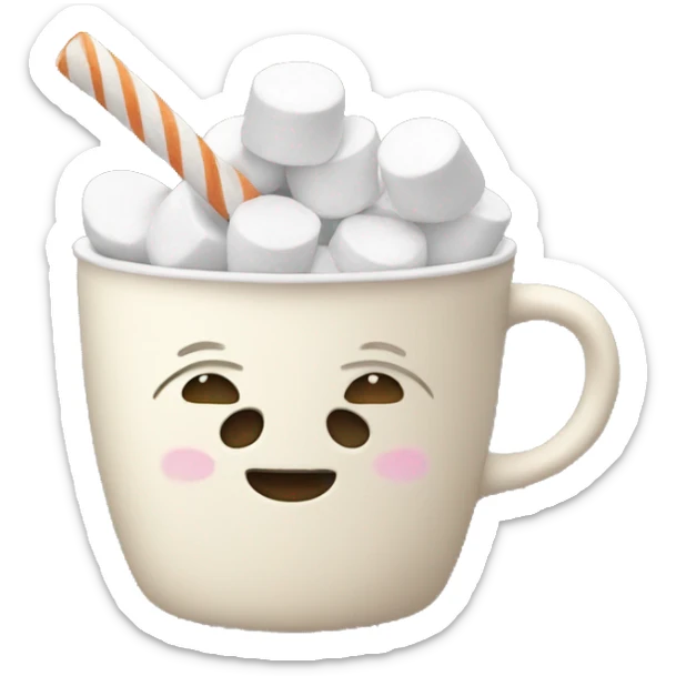 Cup with marshmallows  sticker