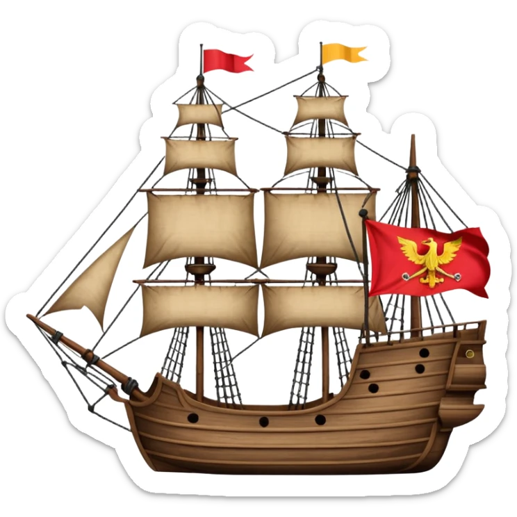 Batavia the Dutch East India Company ship with VOC flag sticker