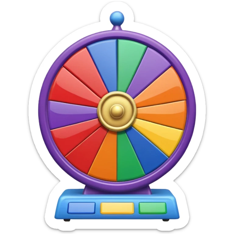 can you make me a prize wheel with the colors red, yellow, green, blue, orange, purple and make sure the colors are seperated and symetrical sticker